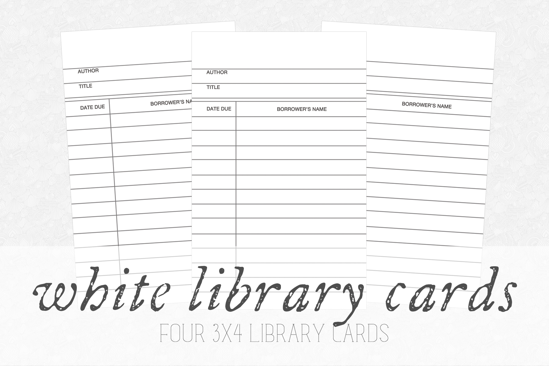 library card printable