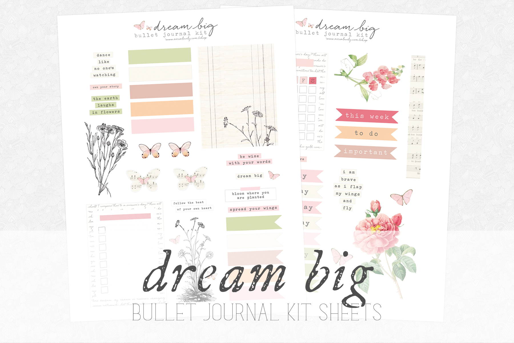 Dream Big Bullet Journal Printable ⋆ aerialovely