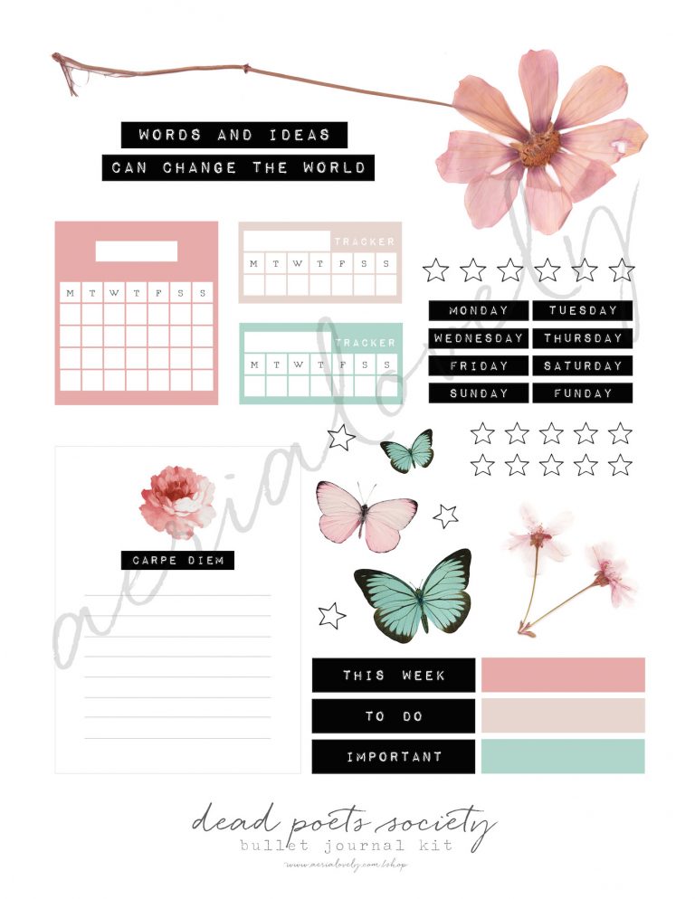 Dead Poets Bullet Journal Printable ⋆ aerialovely